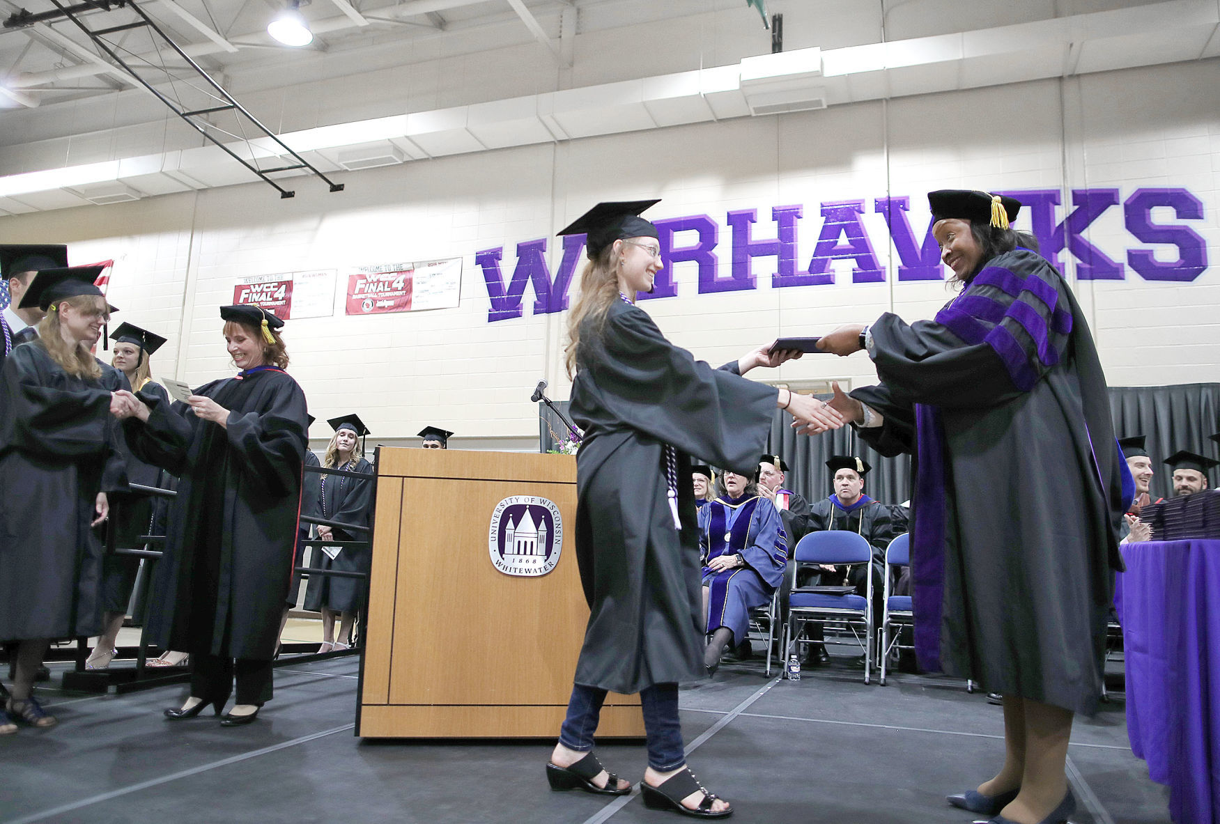 UW-Whitewater at Rock County graduates take the walk